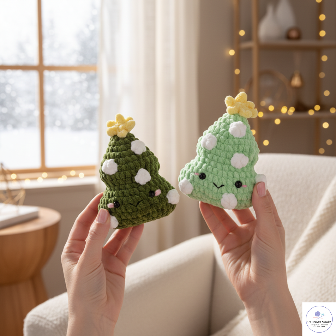 🎄 Mini Christmas Tree Plush – Amigurumi Crochet Pattern PDF – My Crochet Stitches