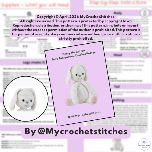 🐰Remy the Rabbit - Crochet Pattern