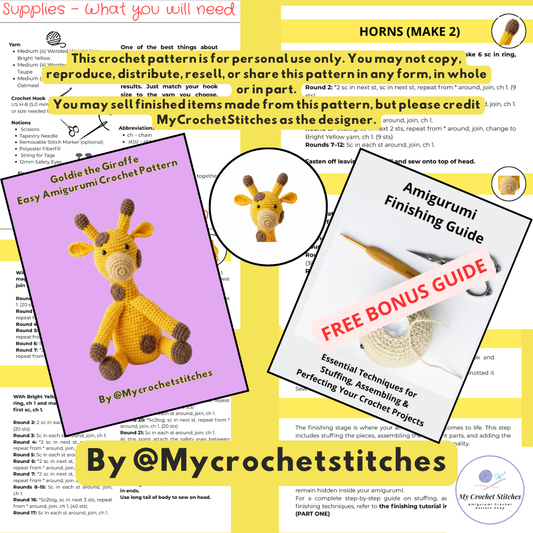 🦒Goldie the Giraffe - Crochet Pattern