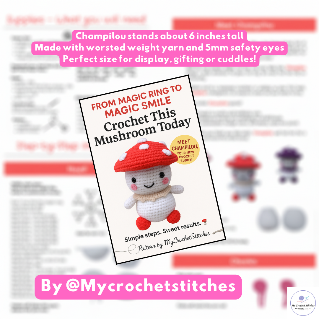 🍄 Mini Mushroom Guy – ⭐ Loved by crochet beginners