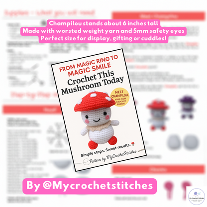 🍄 Mini Mushroom Guy – ⭐ Loved by crochet beginners