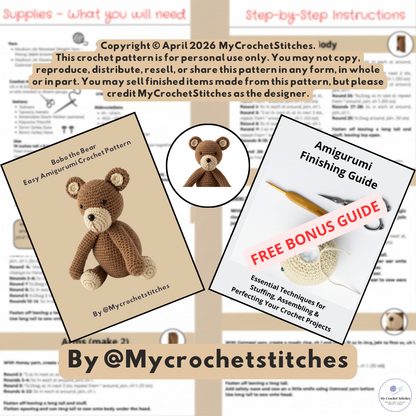 🧸Bobo the Bear - Crochet Pattern