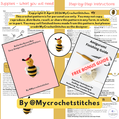 🐝 Bella the Queen Bee - Crochet Pattern