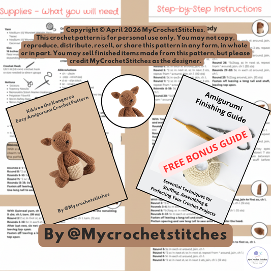 🦘 Kikiroo the Kangaroo - Crochet Pattern