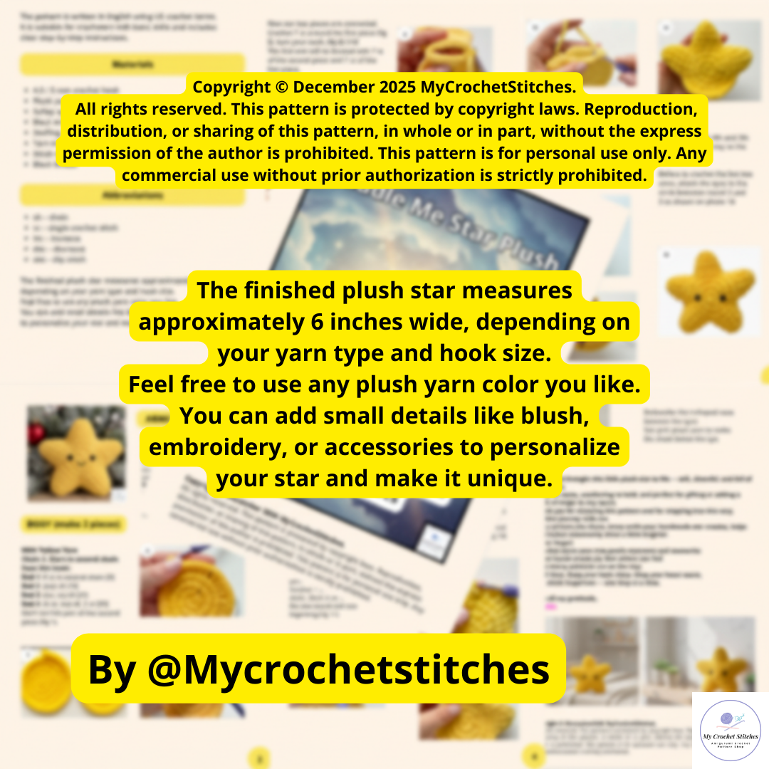 ⭐ Cuddle Me Star Plush – Amigurumi Crochet Pattern PDF – MyCrochet Stitches