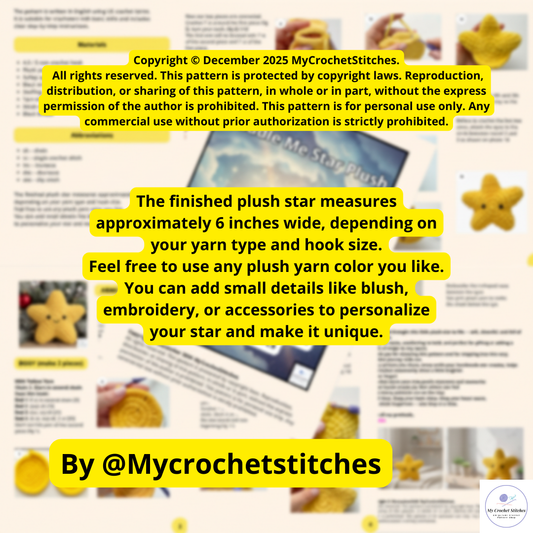 ⭐ Cuddle Me Star Plush – Crochet Pattern