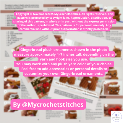 🍪 Mini Gingerbread Duo – Amigurumi Crochet Pattern PDF – My Crochet Stitches