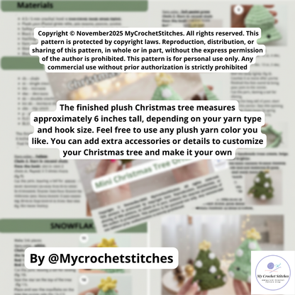 🎄 Mini Christmas Tree Plush – Amigurumi Crochet Pattern PDF – My Crochet Stitches