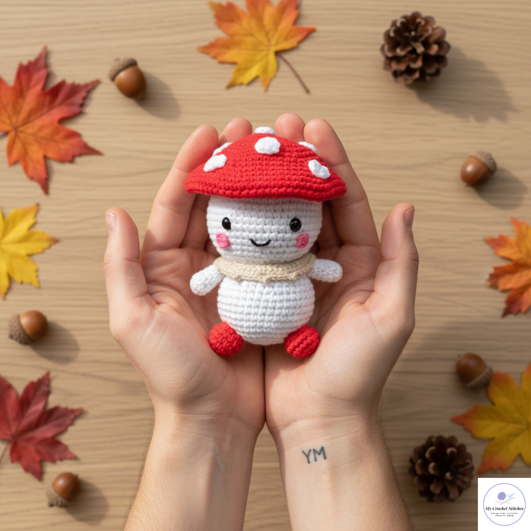 🍄 Mini Mushroom Guy – ⭐ Loved by crochet beginners