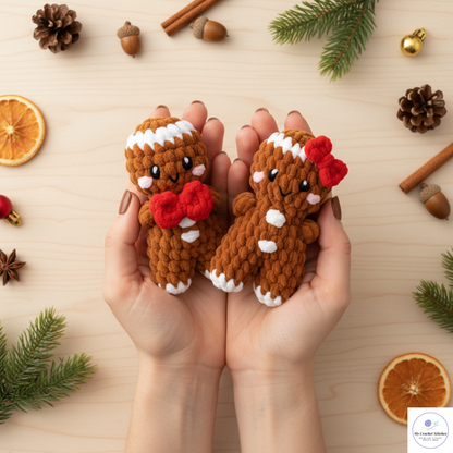 🍪 Mini Gingerbread Duo – Amigurumi Crochet Pattern PDF – My Crochet Stitches