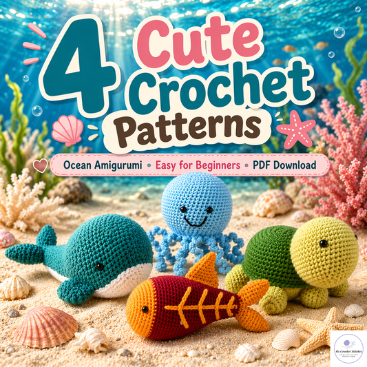 Easy Ocean Amigurumi Crochet Pattern Bundle