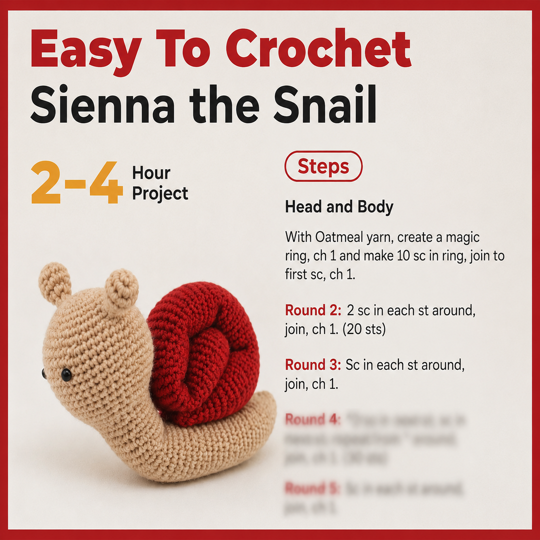 🐌 Sienna the Snail - Crochet Pattern
